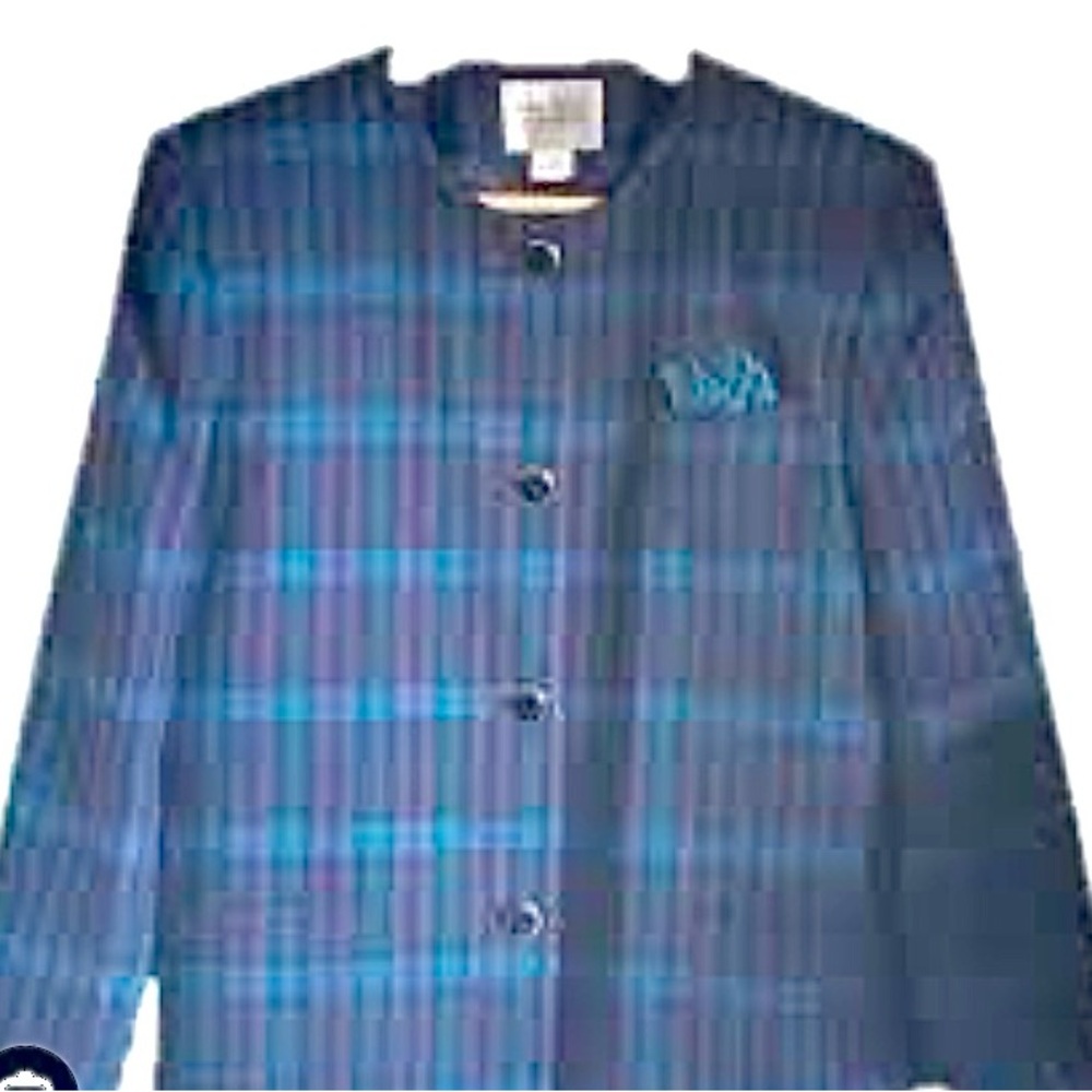 Karen Scott Blue Plaid Blazer